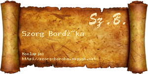 Szorg Boróka névjegykártya